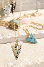 Arrow Natural Stone Charm Necklace