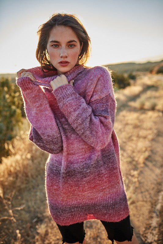 Ombre Turtleneck Sweater