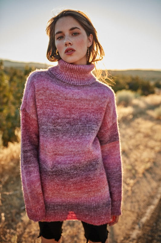 Ombre Turtleneck Sweater