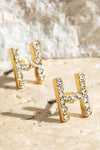 Crystal Initial Earrings
