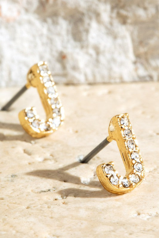 Crystal Initial Earrings