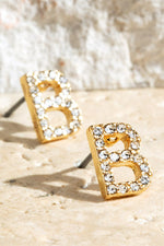 Crystal Initial Earrings