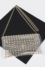 Clearly Studded Clutch