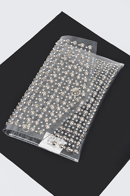 Clearly Studded Clutch