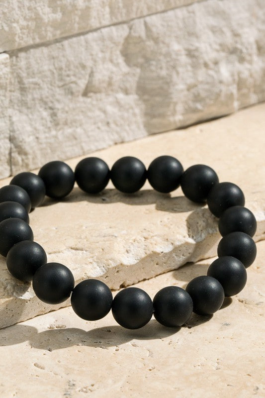 NATURAL STONE BEADED BRACELET