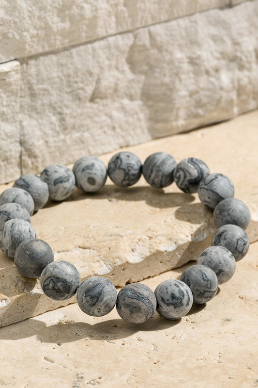 NATURAL STONE BEADED BRACELET