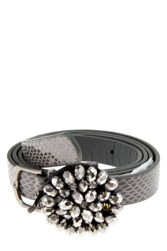 Crystal Beaded Snakeskin Belt