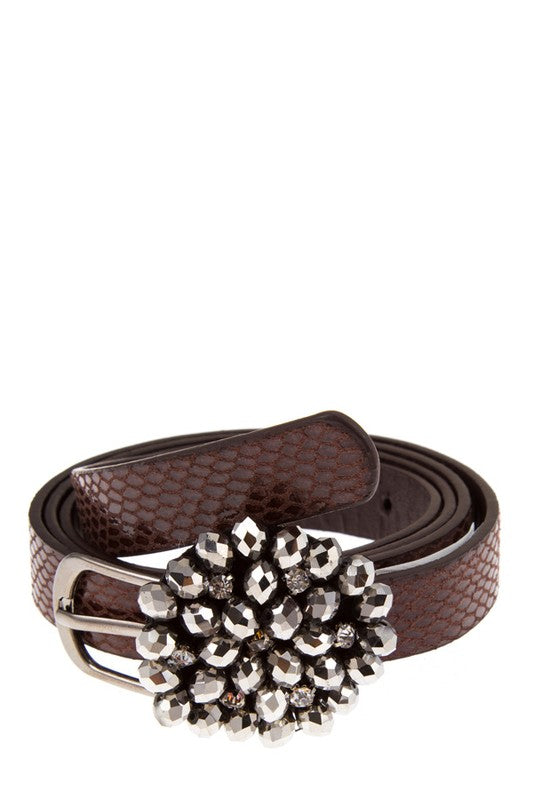 Crystal Beaded Snakeskin Belt