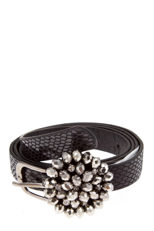 Crystal Beaded Snakeskin Belt
