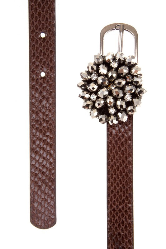Crystal Beaded Snakeskin Belt