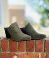 Crinkle Olive Mule