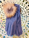 Smart Touch Fur Pom Pom Gloves