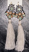 Long Tassel Jeweled Earrings