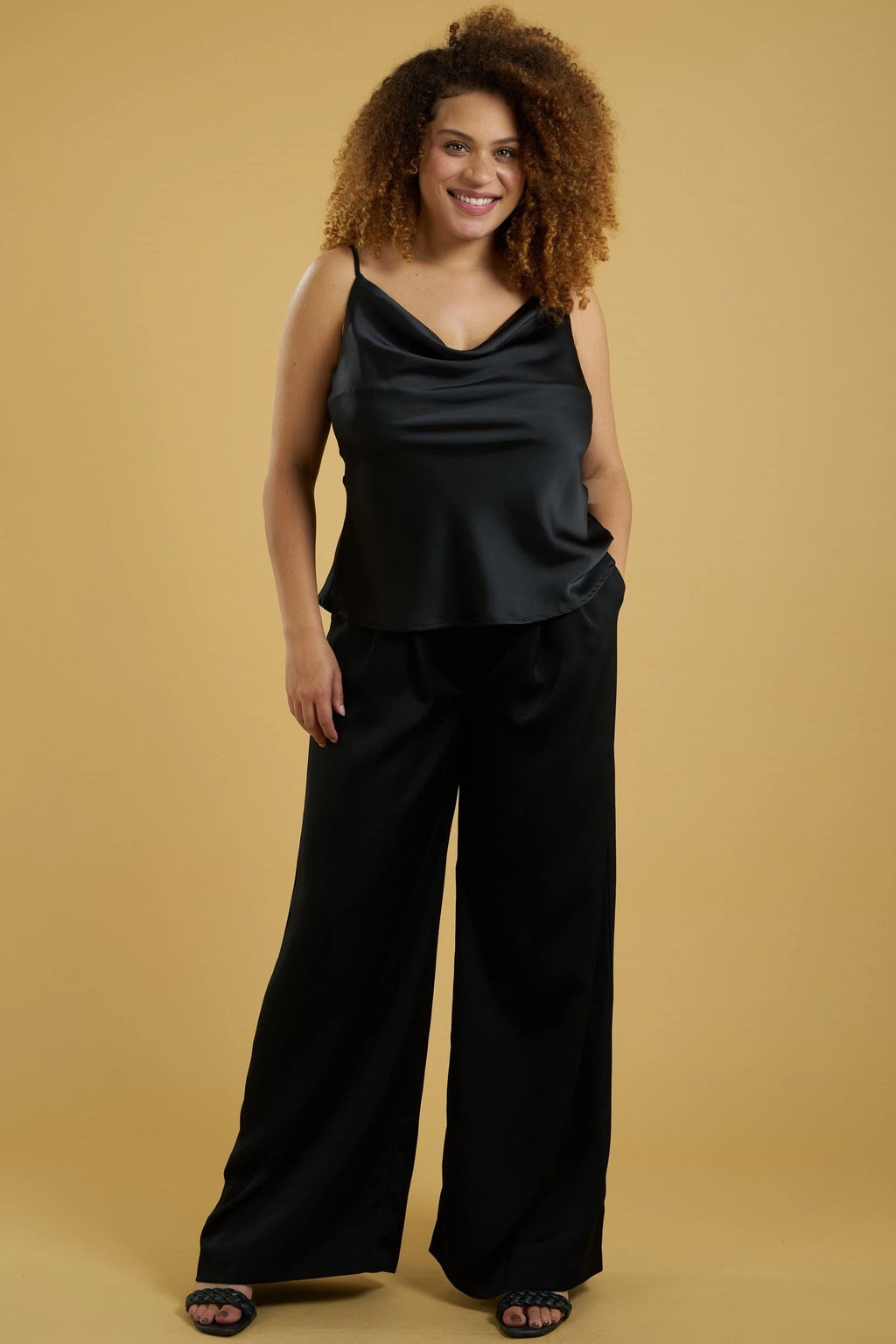 Satin Cowl Neck Cami - Plus Size
