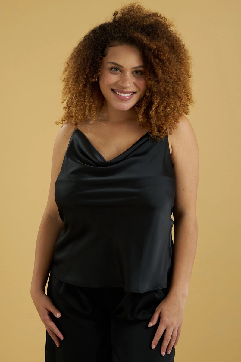 Satin Cowl Neck Cami - Plus Size