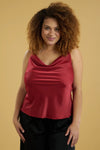 Satin Cowl Neck Cami - Plus Size