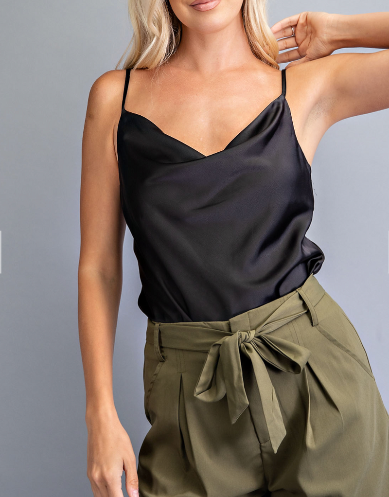 Satin Cowl Neck Cami