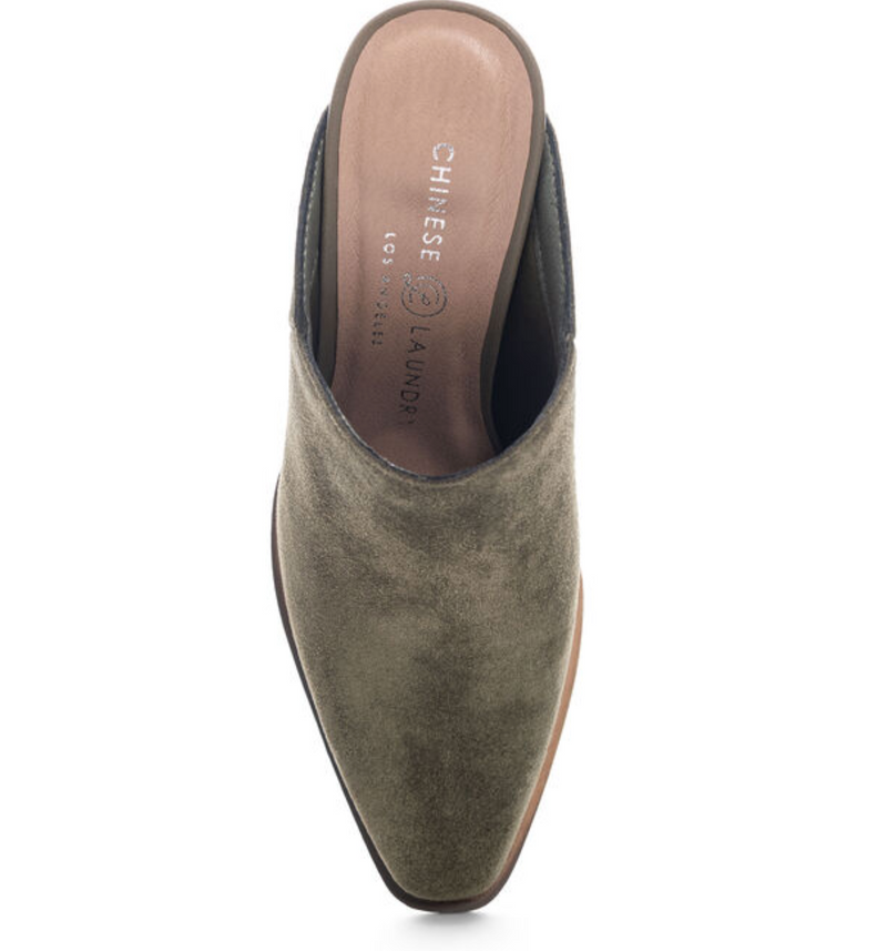 Crinkle Olive Mule