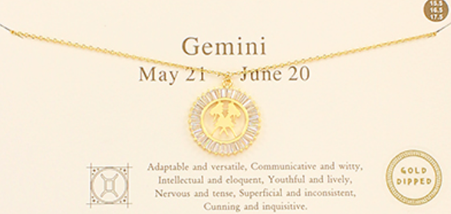 CZ Zodiac Sign Necklace