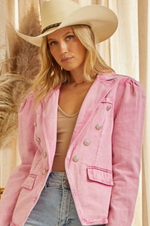 Perfectly Pink Denim Blazer
