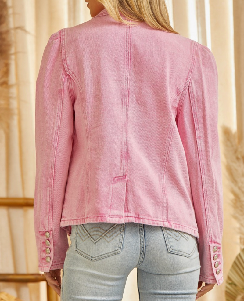 Perfectly Pink Denim Blazer