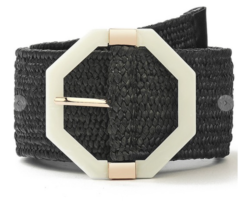 Octagon Buckle Elastic Belt