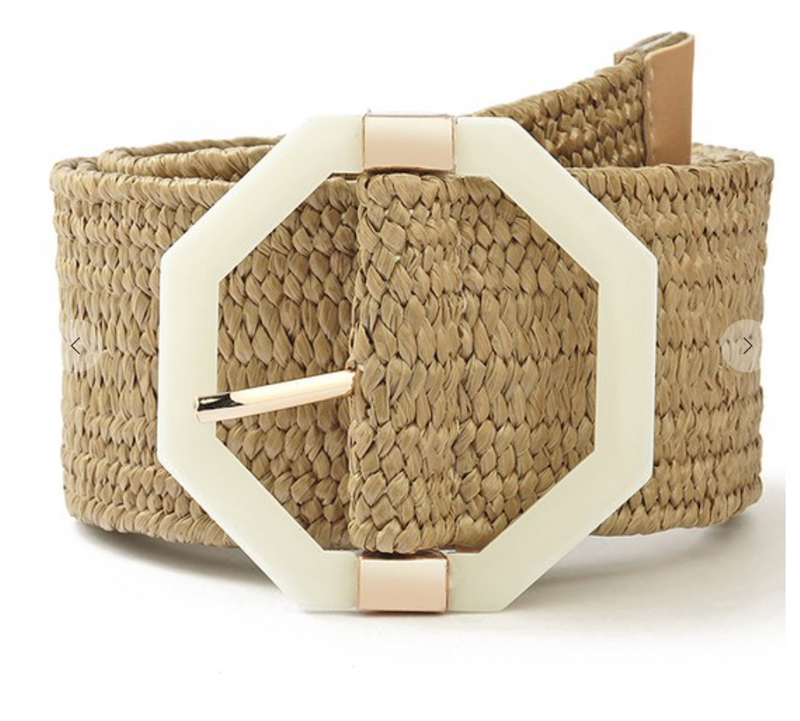 Octagon Buckle Elastic Belt
