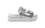 BAHA Silver Metallic Leather - Sandals