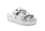 BAHA Silver Metallic Leather - Sandals
