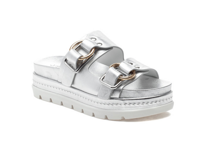 BAHA Silver Metallic Leather - Sandals