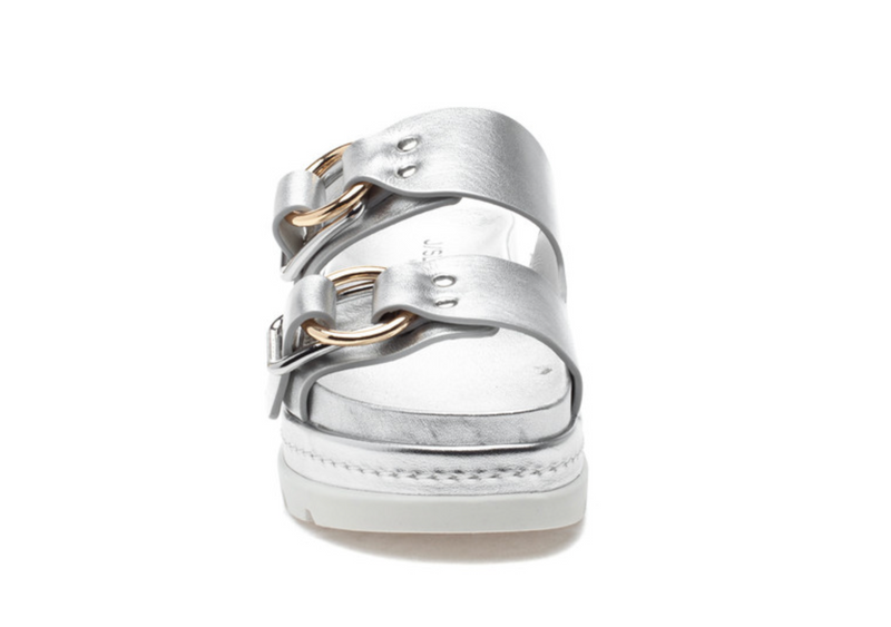 BAHA Silver Metallic Leather - Sandals