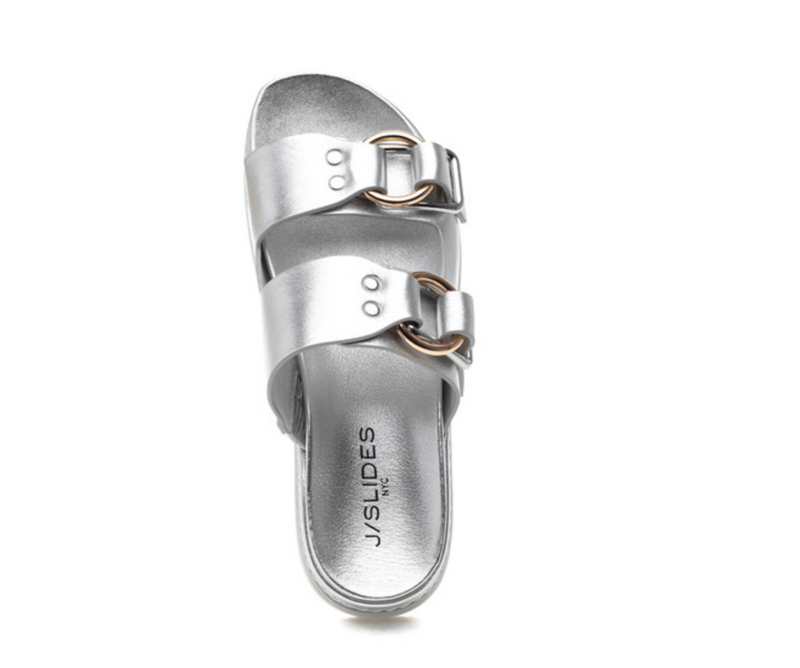 BAHA Silver Metallic Leather - Sandals