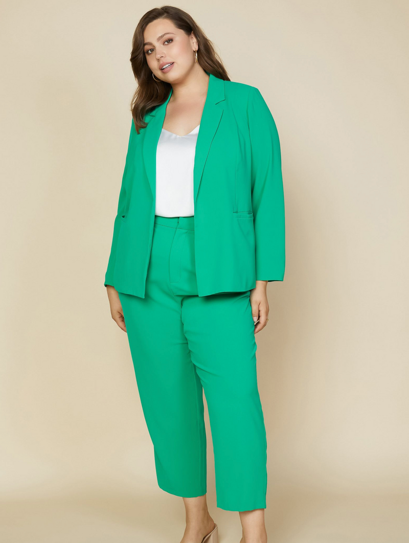 Gorgeous in Green Blazer-Plus Size