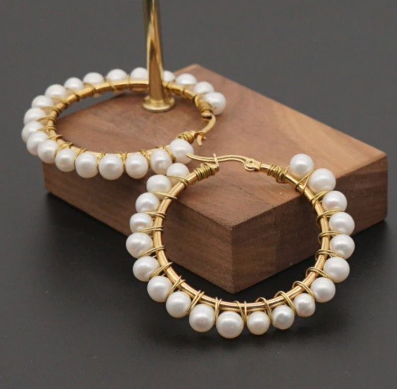 Pearly Girl Hoops