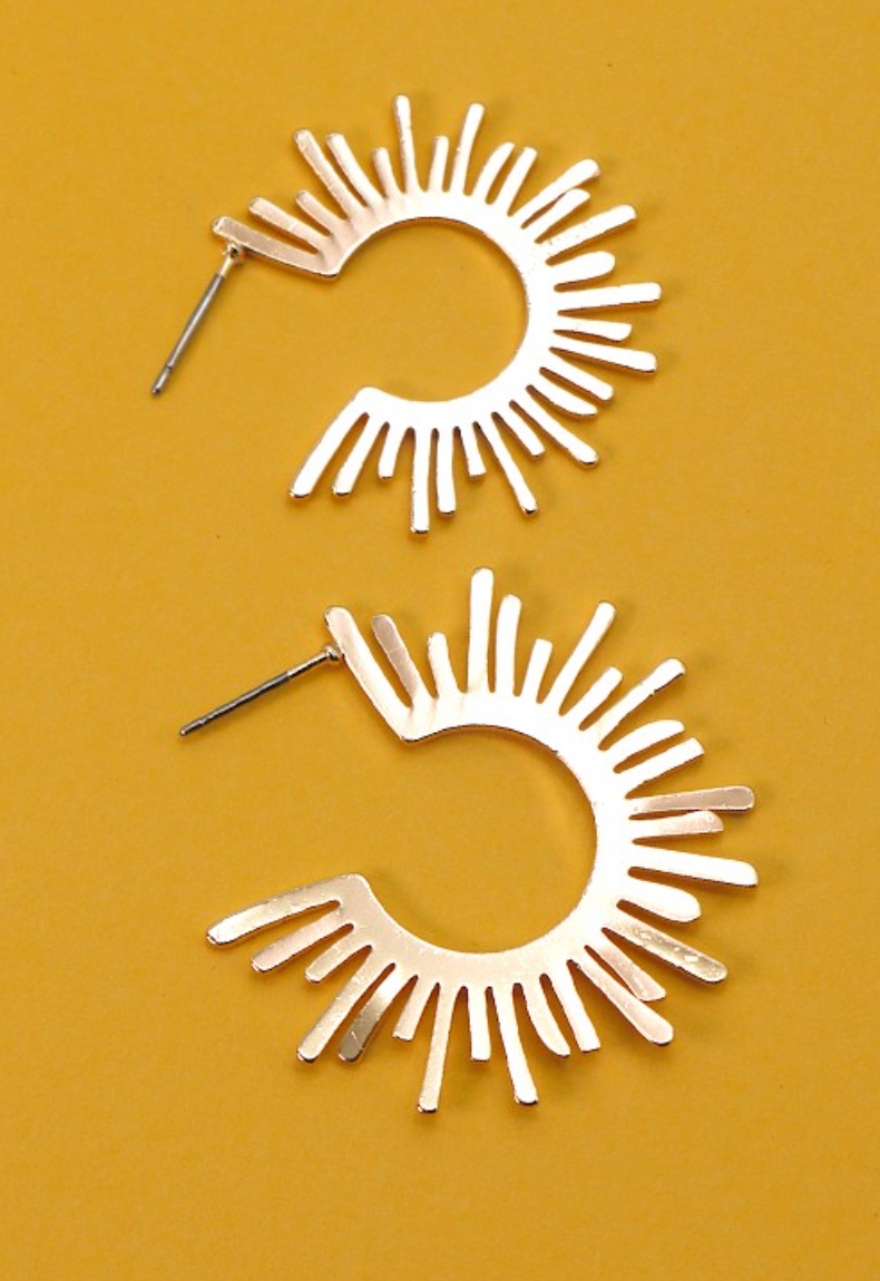 Sunburst Hoop Earrings
