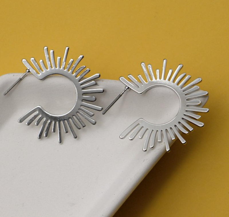 Sunburst Hoop Earrings