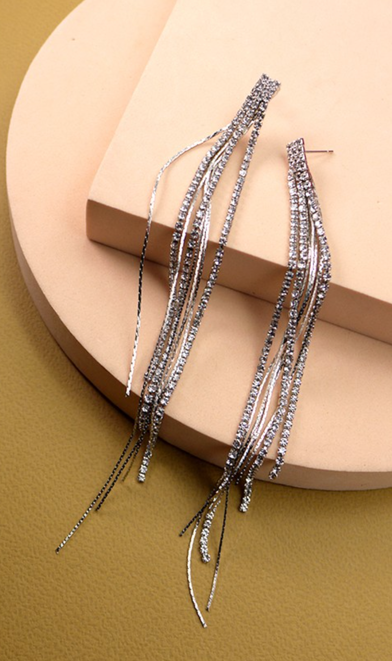 Classic Drop Rhinestone Earrings