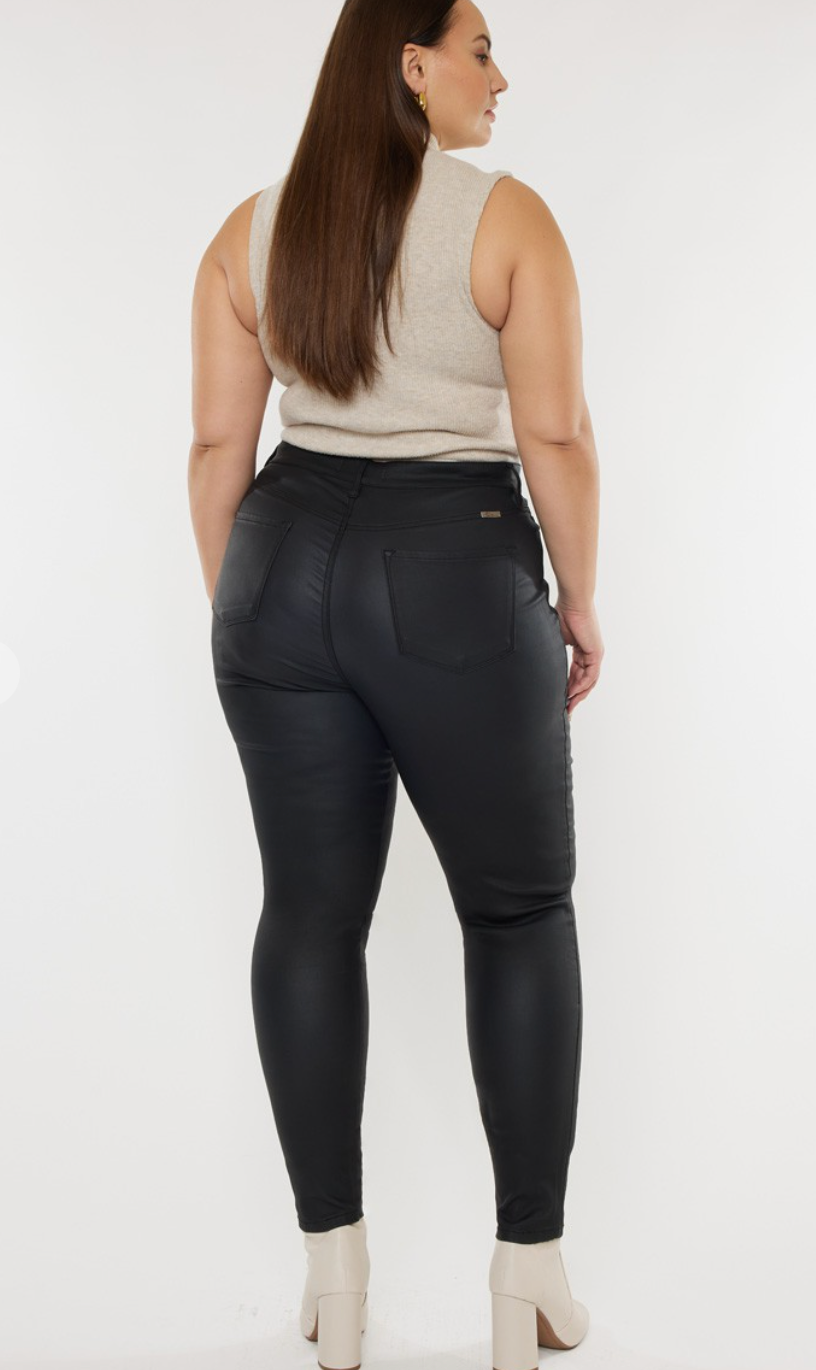 Plus size 2025 coated jeans