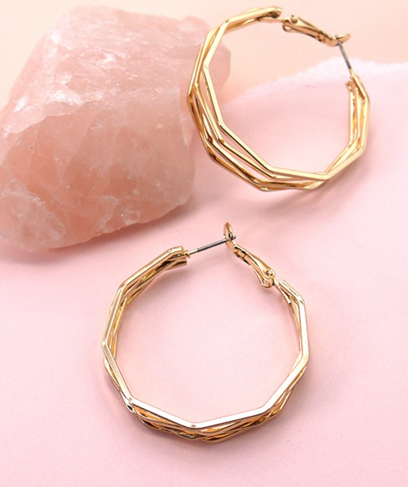 Octagon Wire Earrings