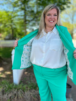 Gorgeous in Green Blazer-Plus Size