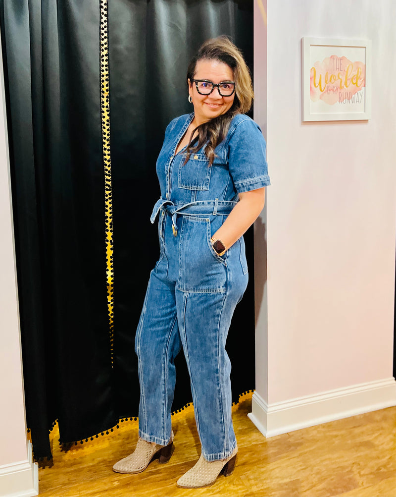 Denim Drip Jumpsuit