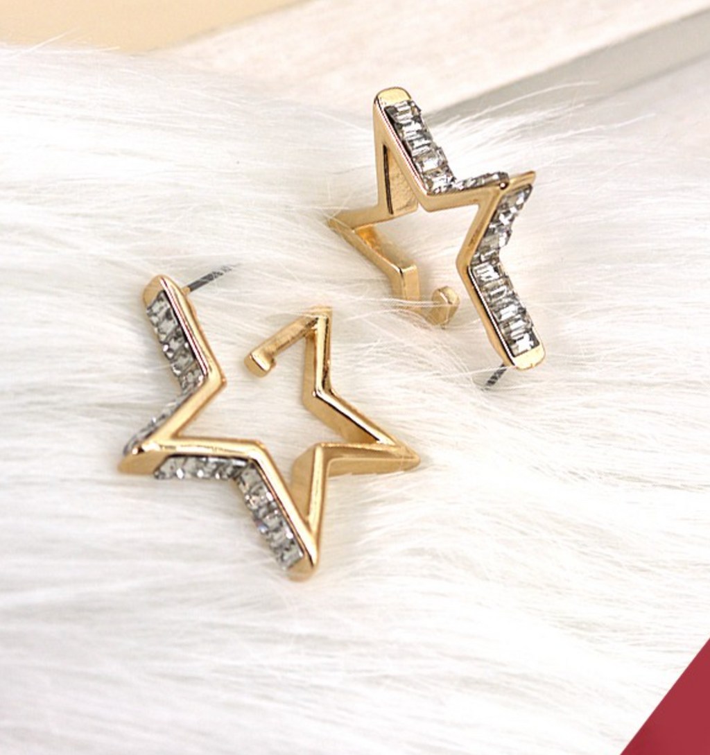 Baguette Star Earrings