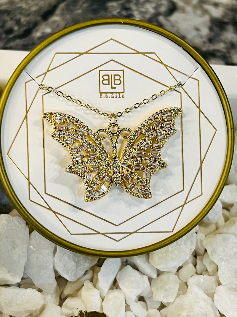 Butterfly Bling Necklace