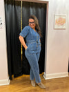 Denim Drip Jumpsuit