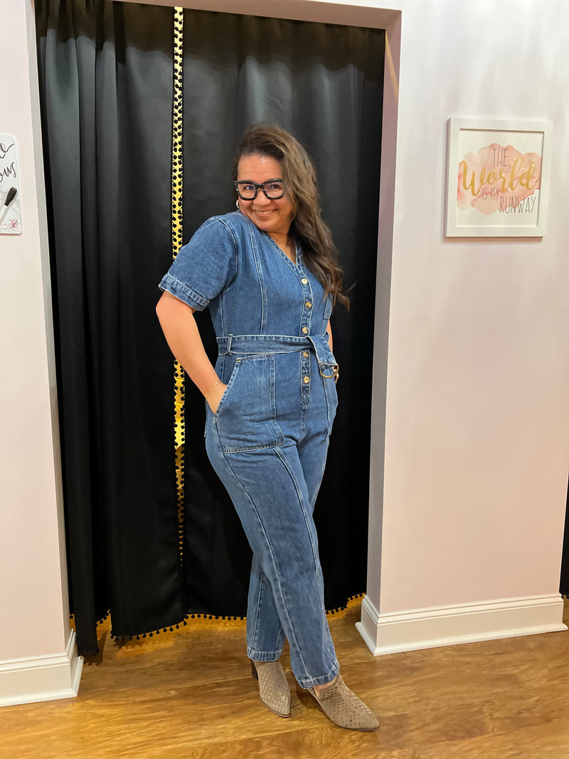 Denim Drip Jumpsuit