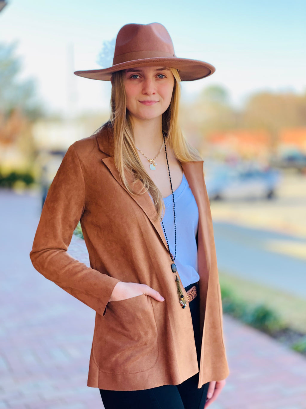 Faux Suede Blazer